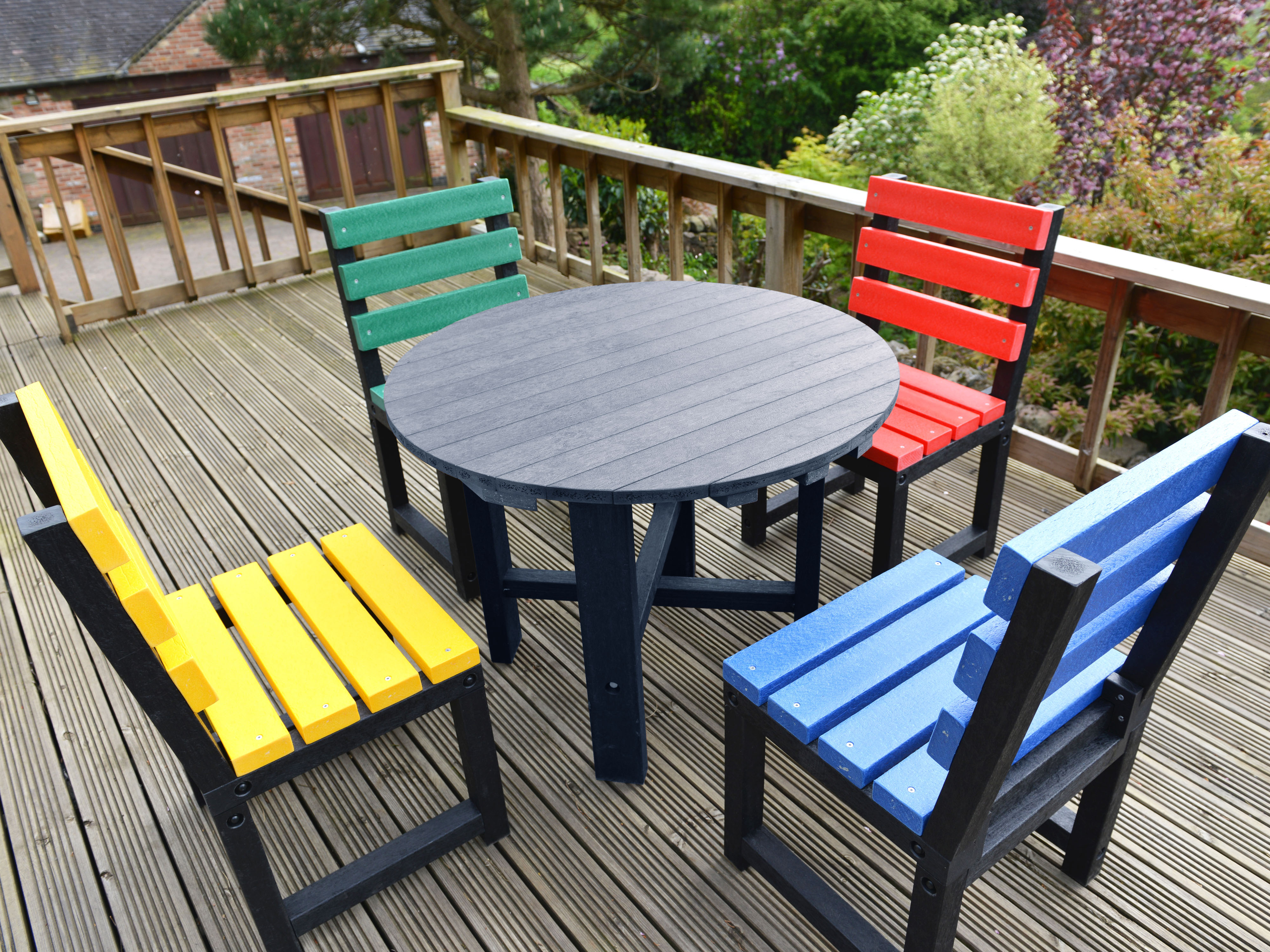Recycled plastic garden furniture sets